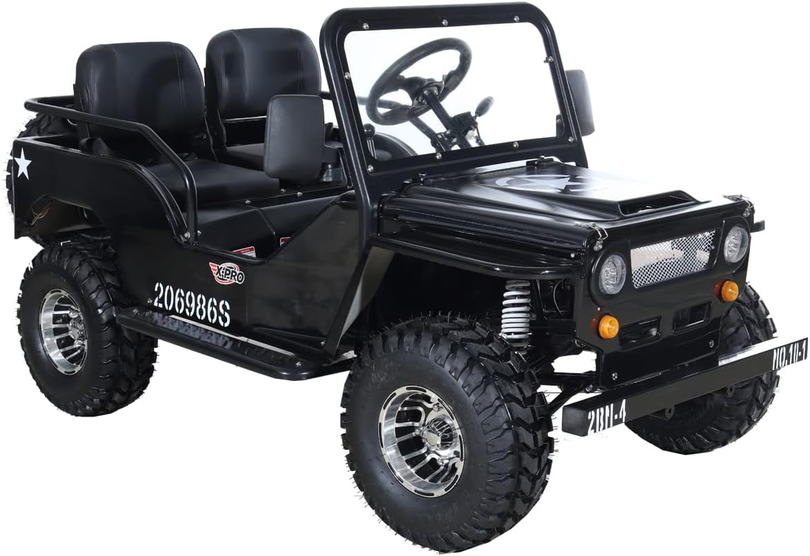 X-Pro 125cc Jeep Go Kart, 3-Speed Semi-Automatic Transmission w/Reverse, Big 18" Aluminum Rim Wheels