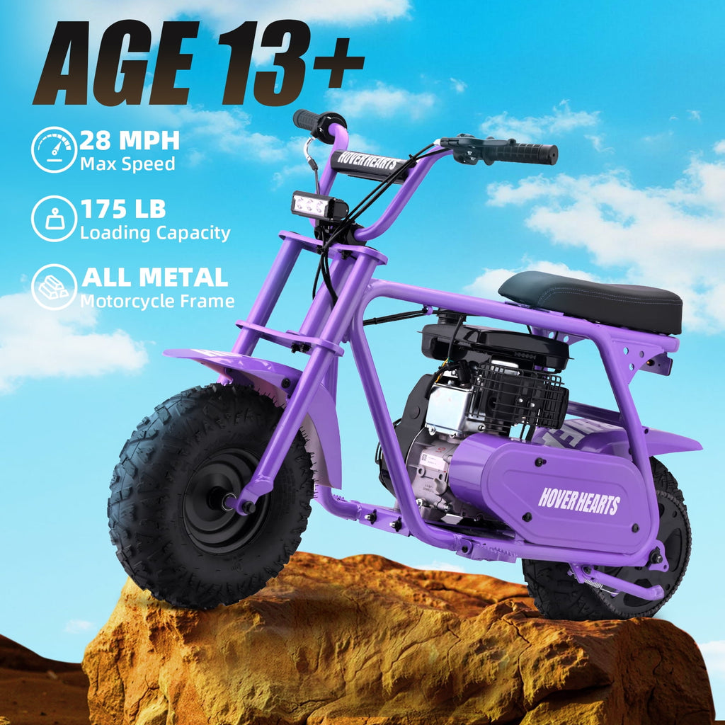 HOVERHEART Gas Mountain Bike, 105cc 4-Stroke Gas Powered Off Road Motorcycle (Model-MB001) with Led Lights, Disc Brake, Max Load 200Lbs, Up to 30Kph, NO OIL MIX REQUIRED