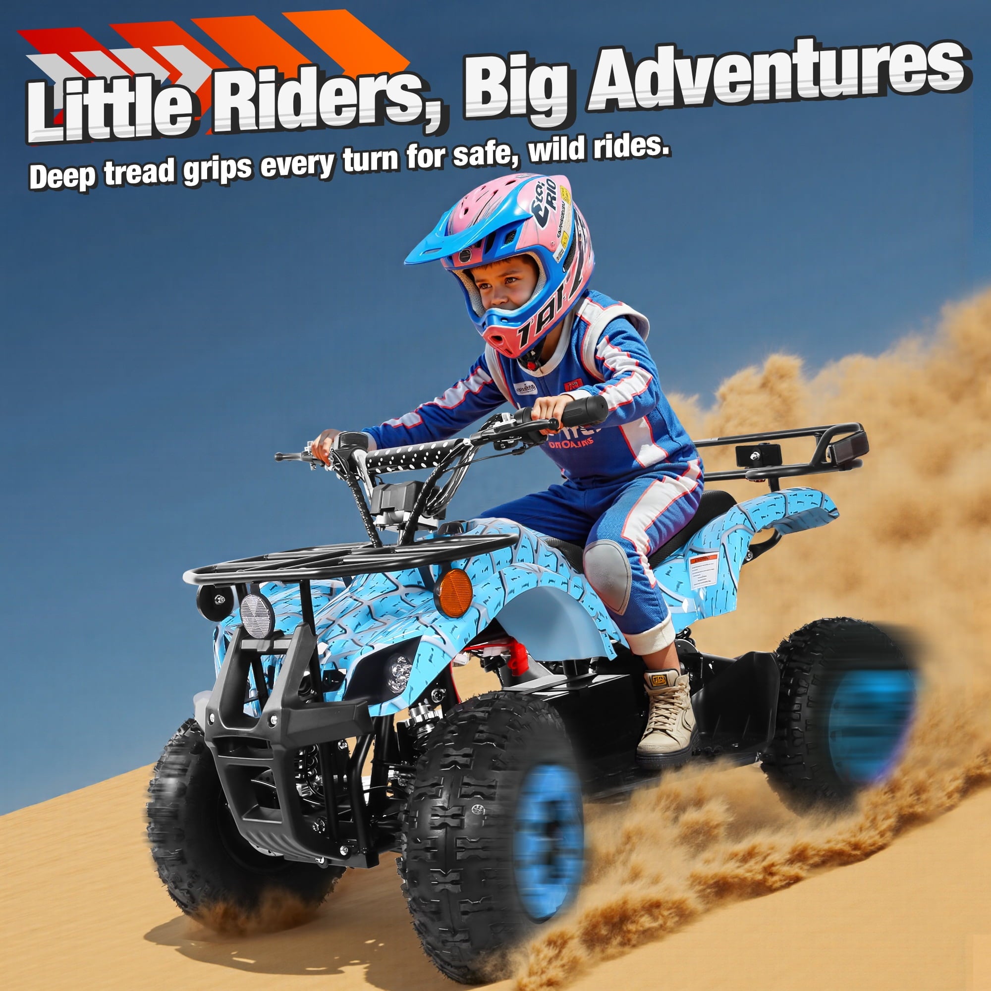 36 Volt Ride on Toys for Big Kids, Electric 4 Wheeler ATV with 500w Motor, Speed Control, Metal Frame, Suspension, Blue