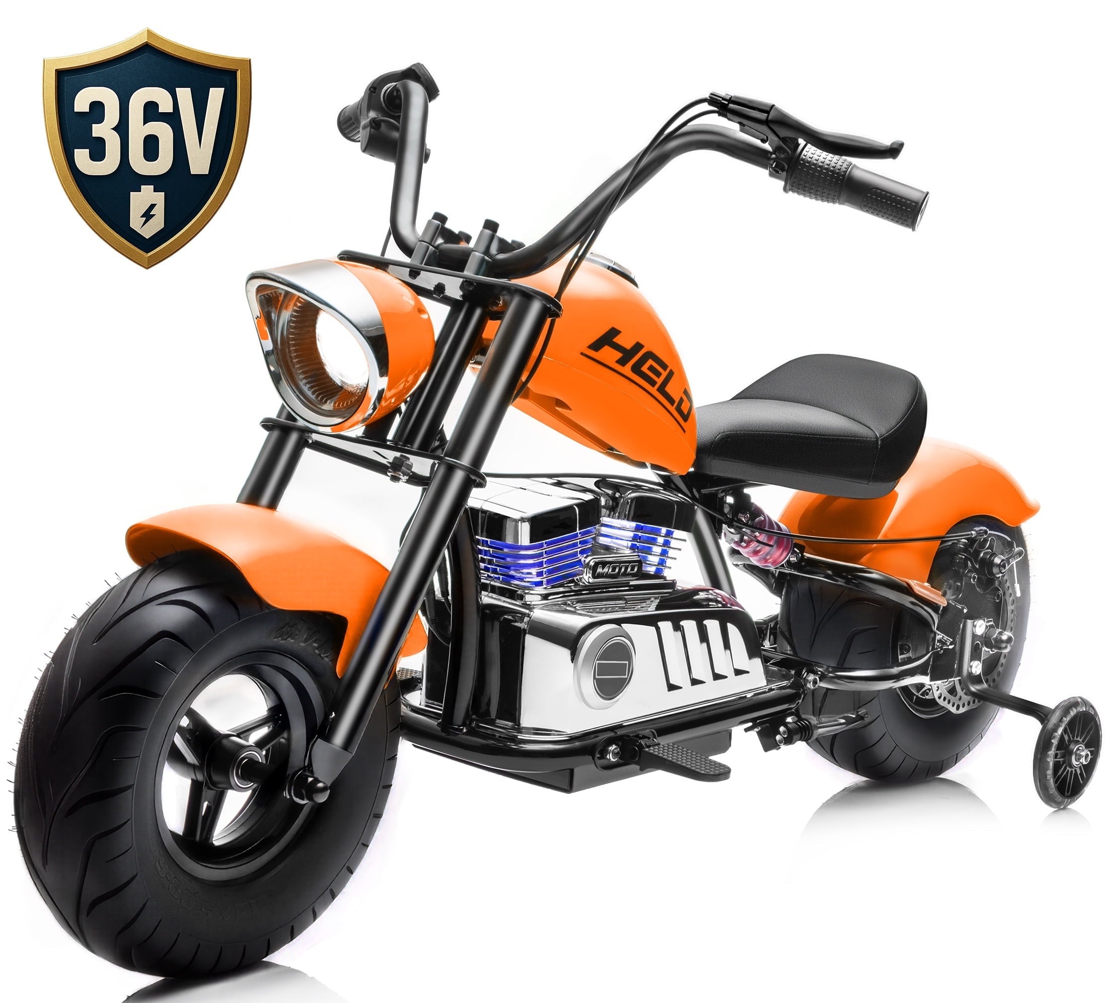 36V Electric Dirt Bike for Kids Teens, 350W Brushless Motor Ride On Motorcycle, 15.5 MPH, Rear Suspension, Bluetooth Music, Rubber Tires, Ride On Electric Motorcycle Toy for 13+ Yrs Boys Girls, Orang