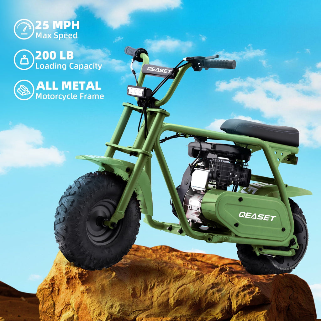 99cc Dirt Bike, Gas Powered, 4-Stroke with LED Headlight, 25MPH Minibike Trail Bike, Pull Start, Poucket Bike for Teenager and Adult, Summer Gift