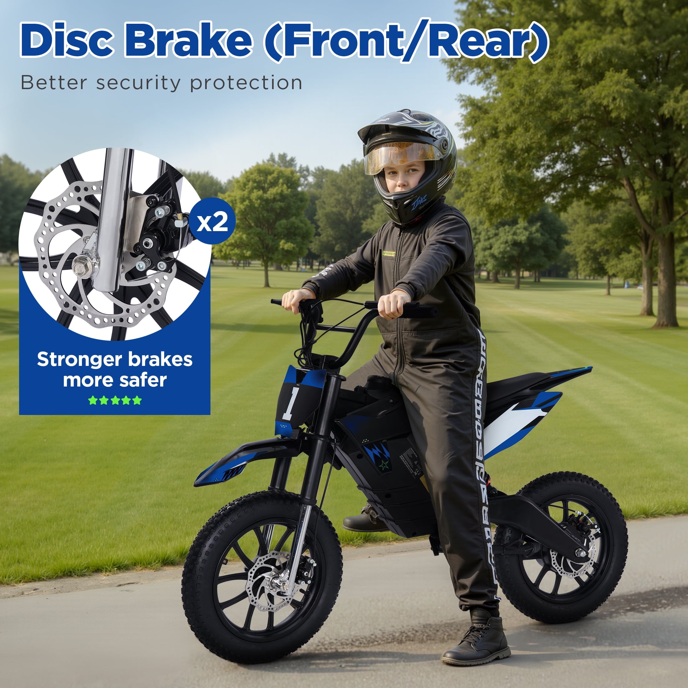 Hijoke 36V Electric Dirt Bike, 900W Electric Motorcycle for Teens, 22 MPH Speed & 16 Miles Range, 10.4Ah Battery Powered Ride on Dirt Bicycle with 16" Tire and Dual Disc Brakes, 220LBS Load, Blue