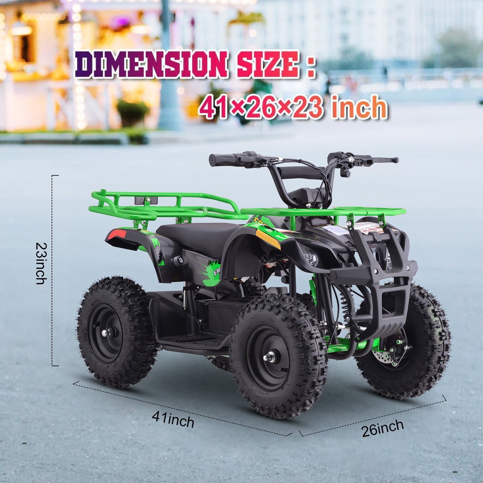 QEASET 36V 4 Wheelers Electric ATV,15mph Max Speed,Parent Speed Control,Dual Suspensions,Age 13+