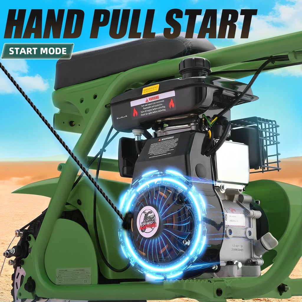 99cc Dirt Bike, Gas Powered, 4-Stroke with LED Headlight, 25MPH Minibike Trail Bike, Pull Start, Poucket Bike for Teenager and Adult, Summer Gift