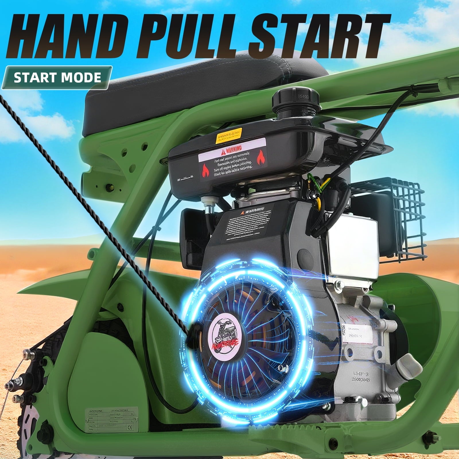 99cc Dirt Bike, Gas Powered, 4-Stroke with LED Headlight, 25MPH Minibike Trail Bike, Pull Start, Poucket Bike for Teenager and Adult, Summer Gift