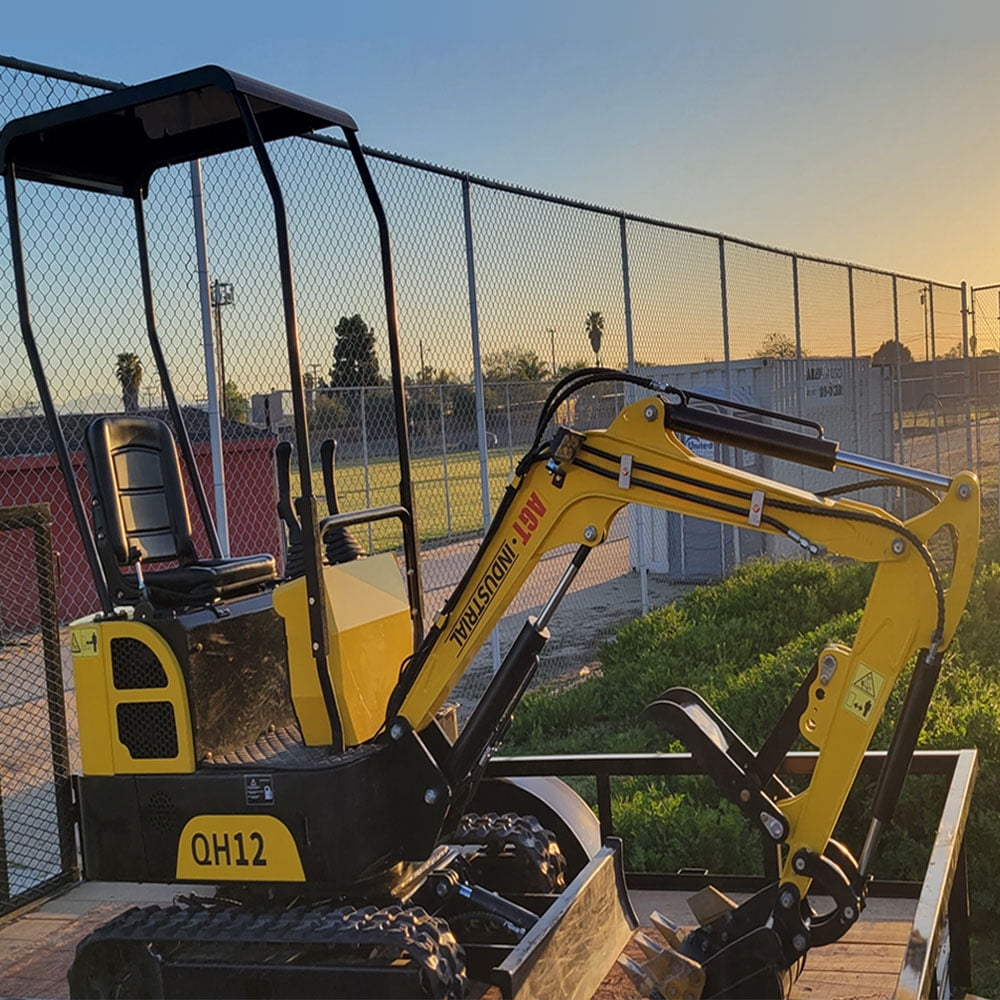 Agrotkindustrial QH12 Mini Excavator, 13.5 HP, 1 Ton, Fully Assembled
