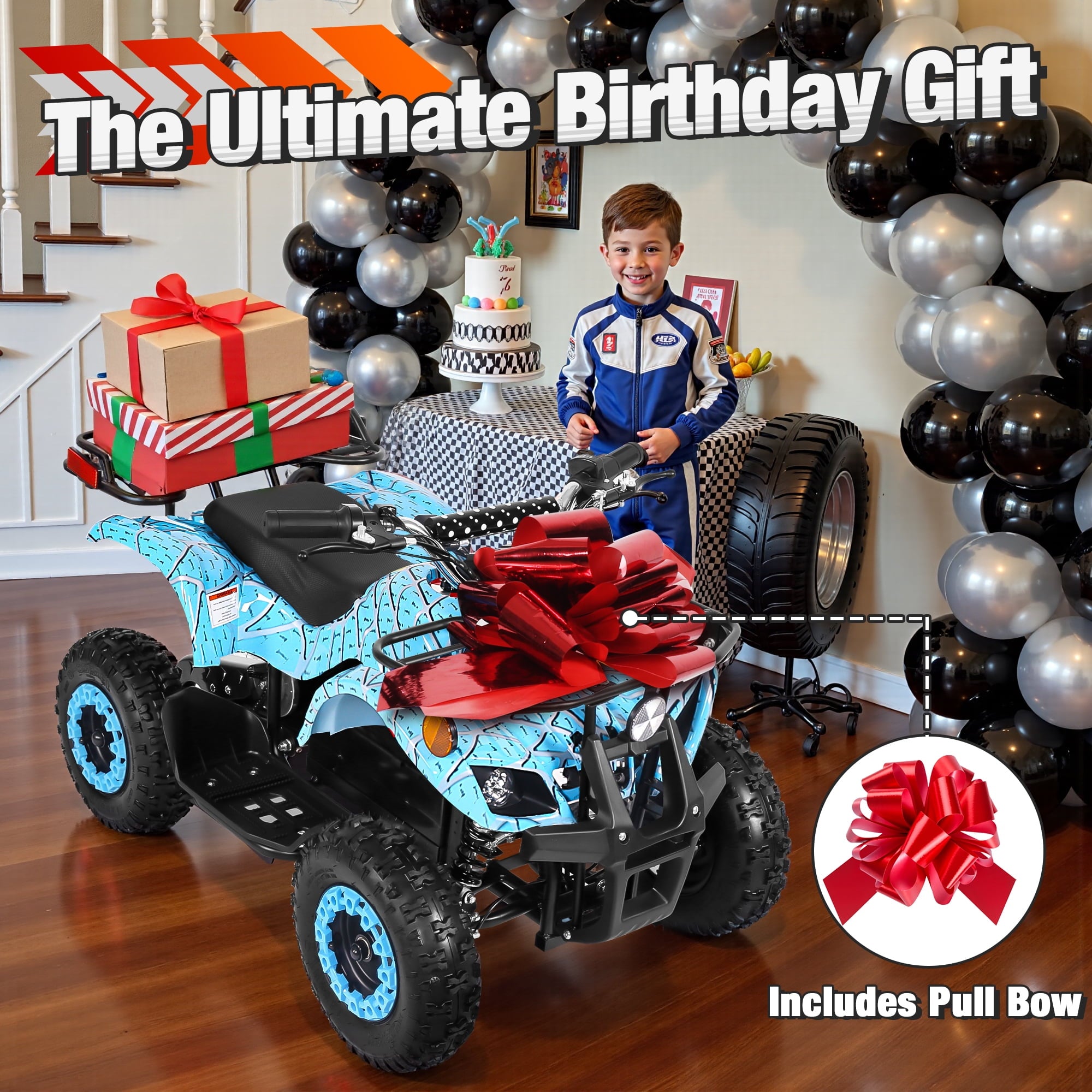 36 Volt Ride on Toys for Big Kids, Electric 4 Wheeler ATV with 500w Motor, Speed Control, Metal Frame, Suspension, Blue