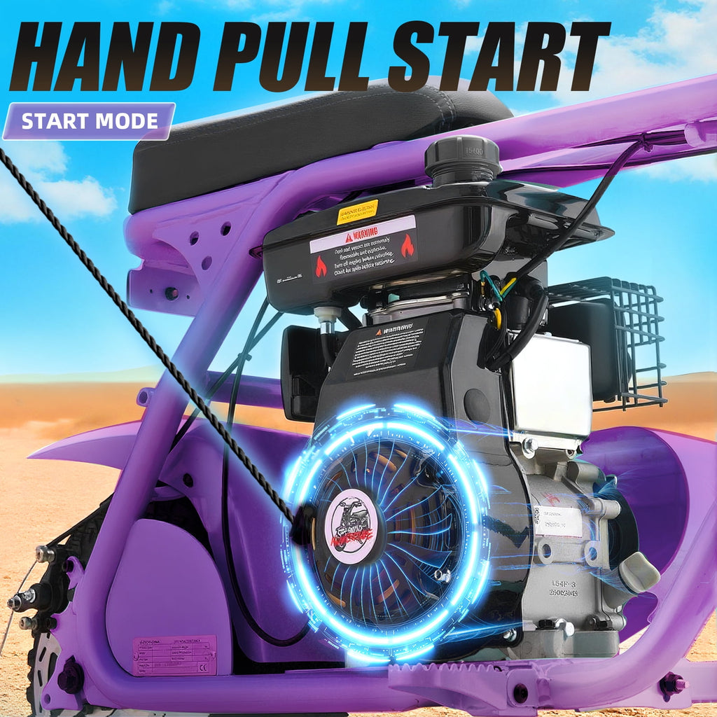 HOVERHEART Gas Mountain Bike, 105cc 4-Stroke Gas Powered Off Road Motorcycle (Model-MB001) with Led Lights, Disc Brake, Max Load 200Lbs, Up to 30Kph, NO OIL MIX REQUIRED