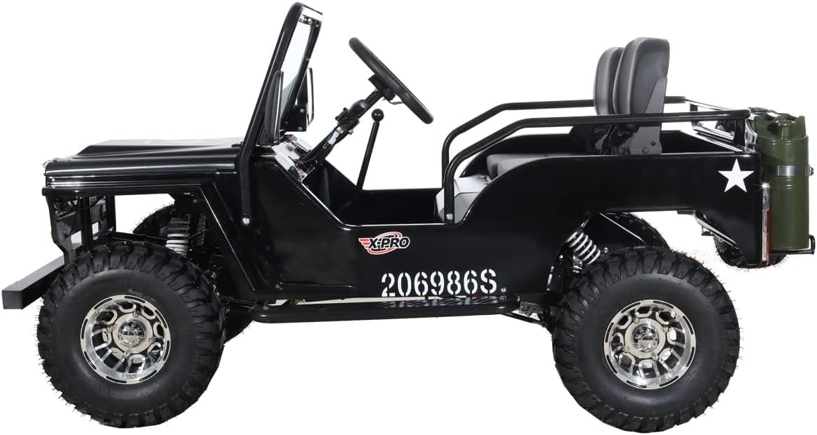 X-Pro 125cc Jeep Go Kart, 3-Speed Semi-Automatic Transmission w/Reverse, Big 18" Aluminum Rim Wheels