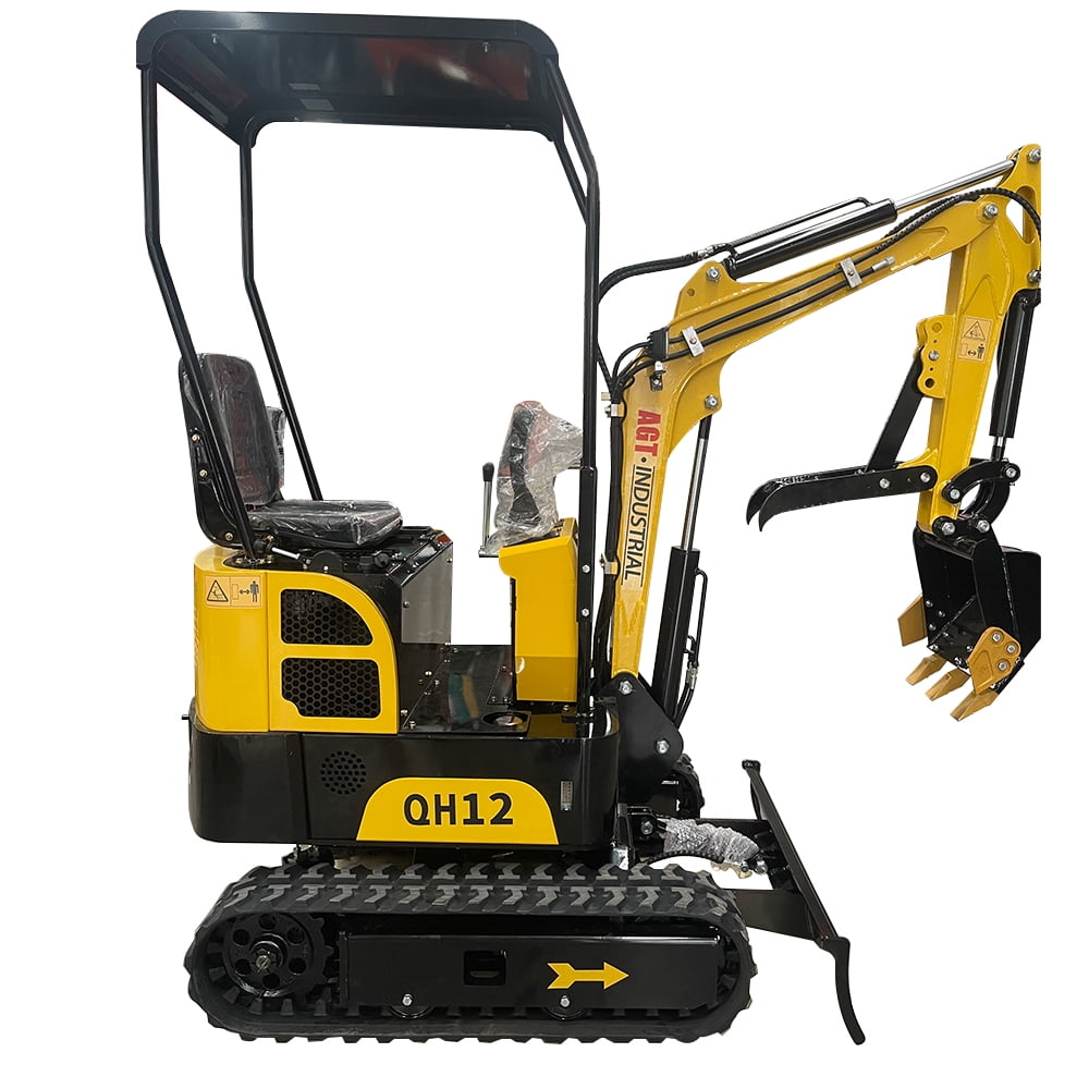 Agrotkindustrial QH12 Mini Excavator, 13.5 HP, 1 Ton, Fully Assembled