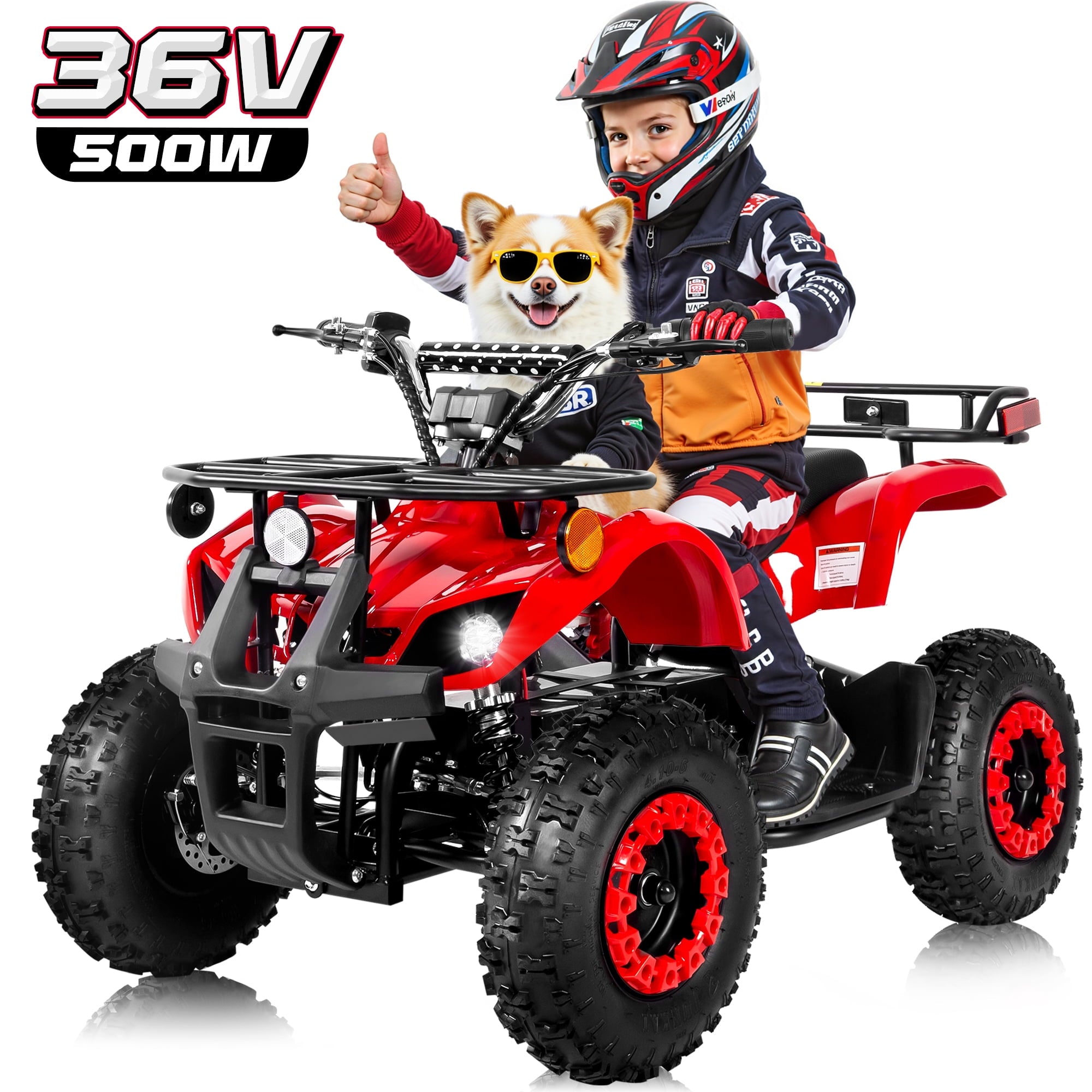 36 Volt Ride on Toys for Big Kids, Electric 4 Wheeler ATV with 500w Motor, Speed Control, Metal Frame, Suspension, Blue