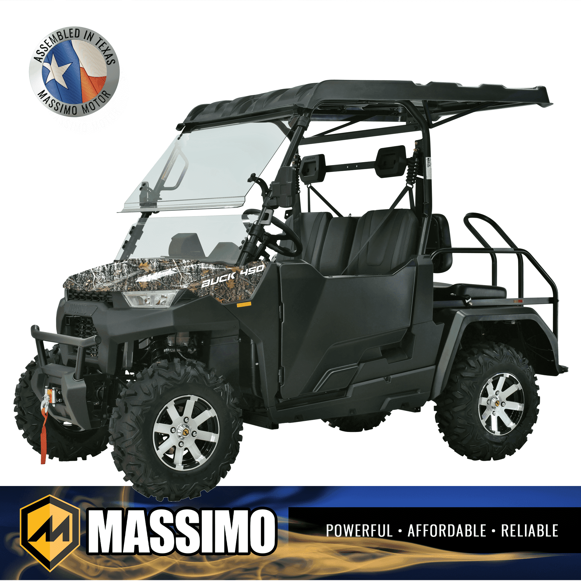 Massimo Buck 450X Side by Side UTV 4 Seat Golf Cart EFI 4 Stroke 352cc/25 HP with Touchscreen - Camouflage