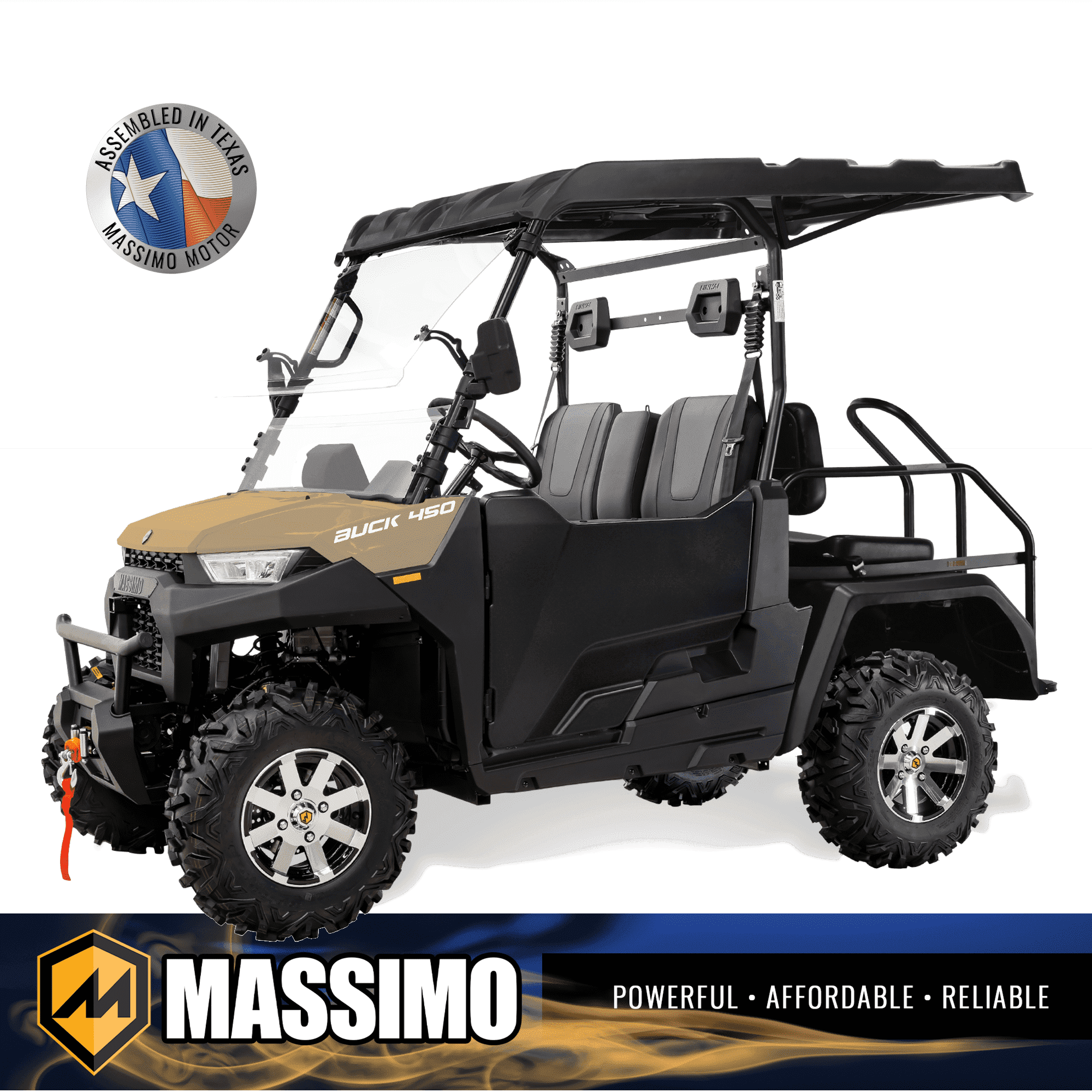 Massimo Buck 450X Side by Side UTV 4 Seat Golf Cart EFI 4 Stroke 352cc/25 HP with Touchscreen - Camouflage