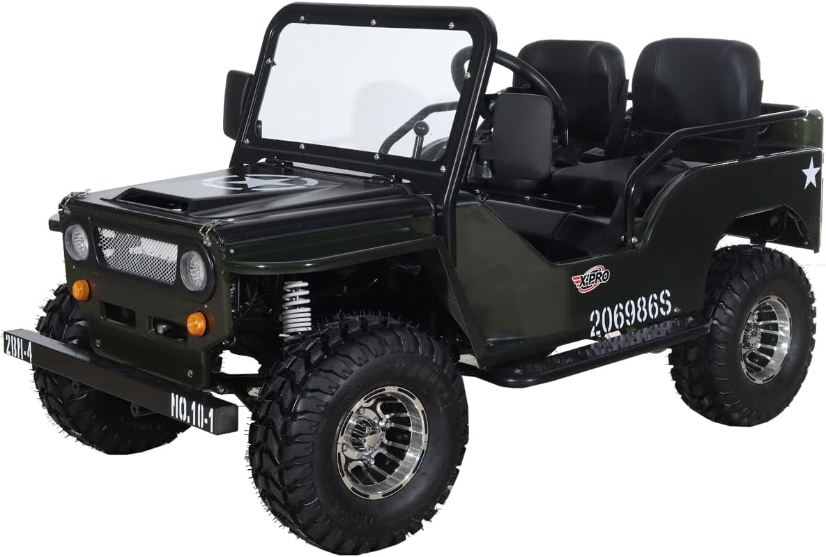 X-Pro 125cc Jeep Go Kart, 3-Speed Semi-Automatic Transmission w/Reverse, Big 18" Aluminum Rim Wheels
