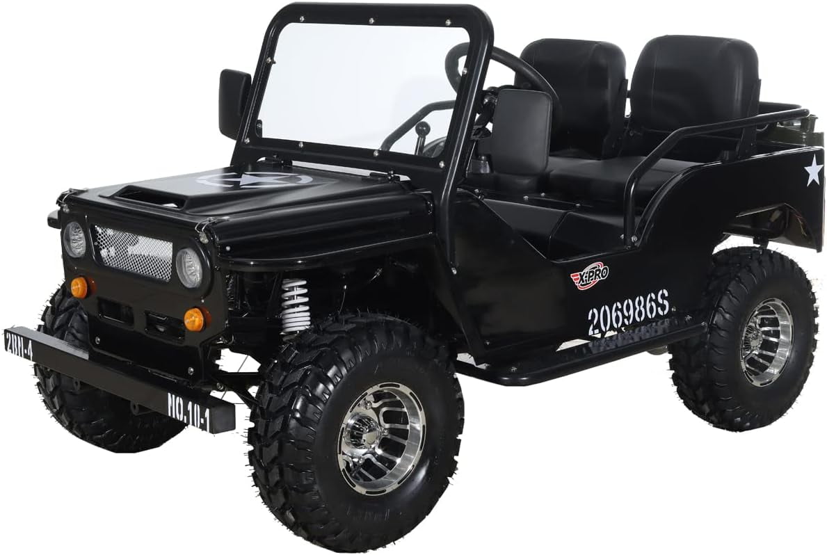 X-Pro 125cc Jeep Go Kart, 3-Speed Semi-Automatic Transmission w/Reverse, Big 18" Aluminum Rim Wheels