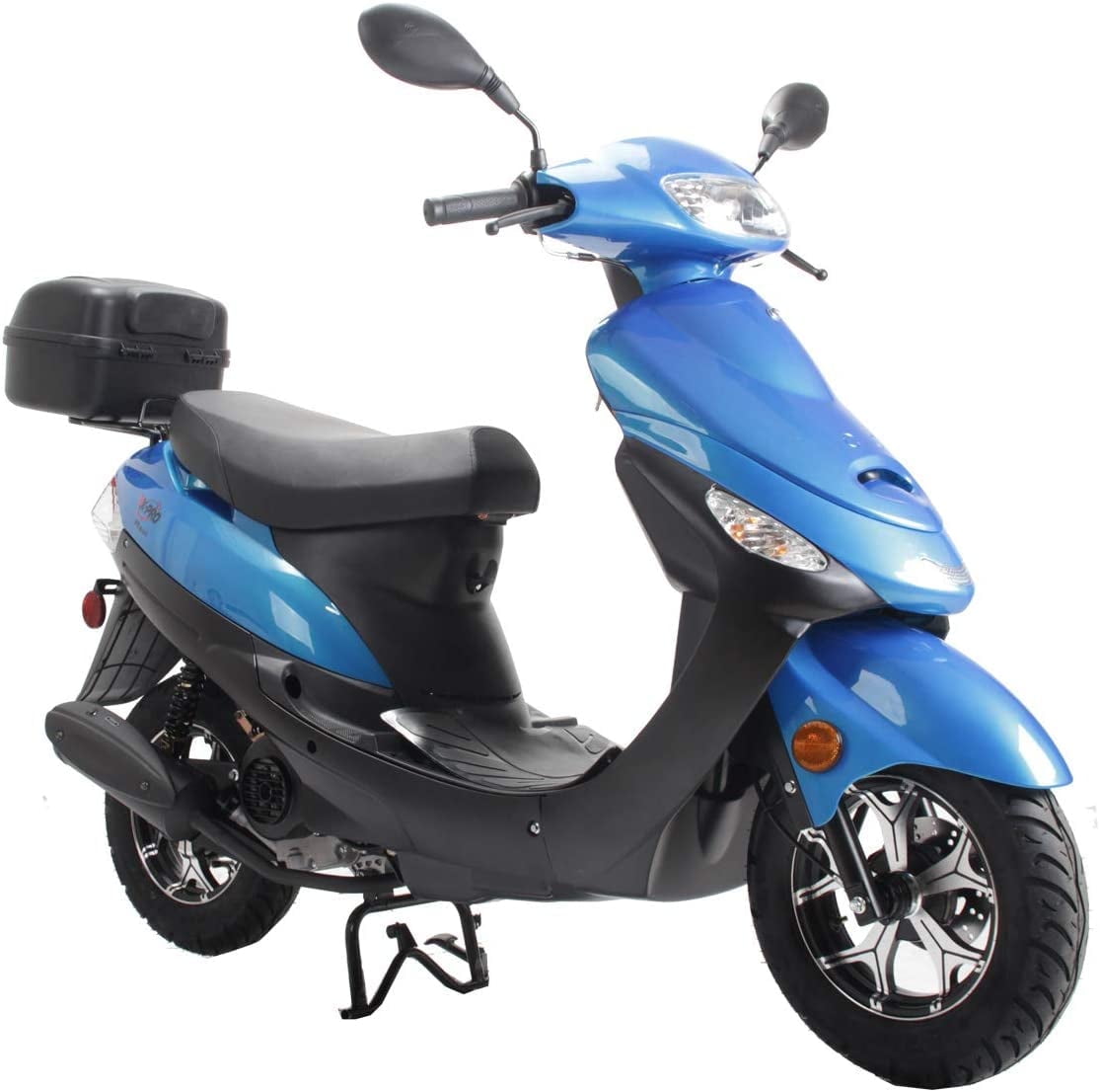 X-Pro Brand New 50cc Gas Moped Motorcycle, 10" Aluminum Wheels Electric/Kick Start! Large Headlights