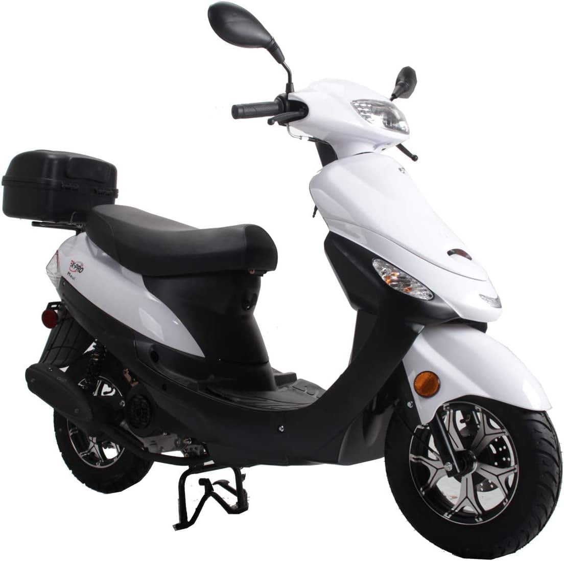 X-Pro Brand New 50cc Gas Moped Motorcycle, 10" Aluminum Wheels Electric/Kick Start! Large Headlights