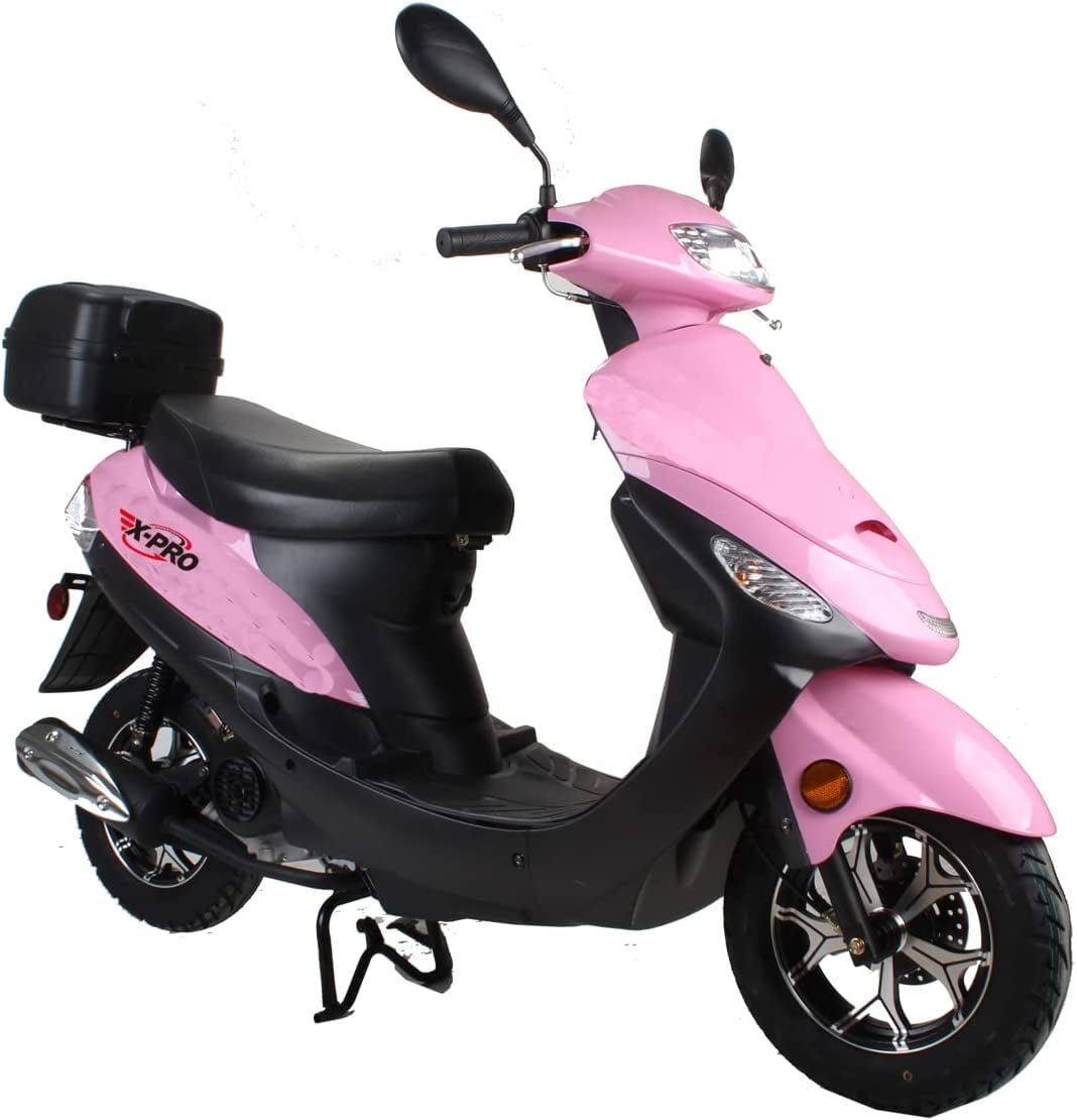 X-Pro Brand New 50cc Gas Moped Motorcycle, 10" Aluminum Wheels Electric/Kick Start! Large Headlights