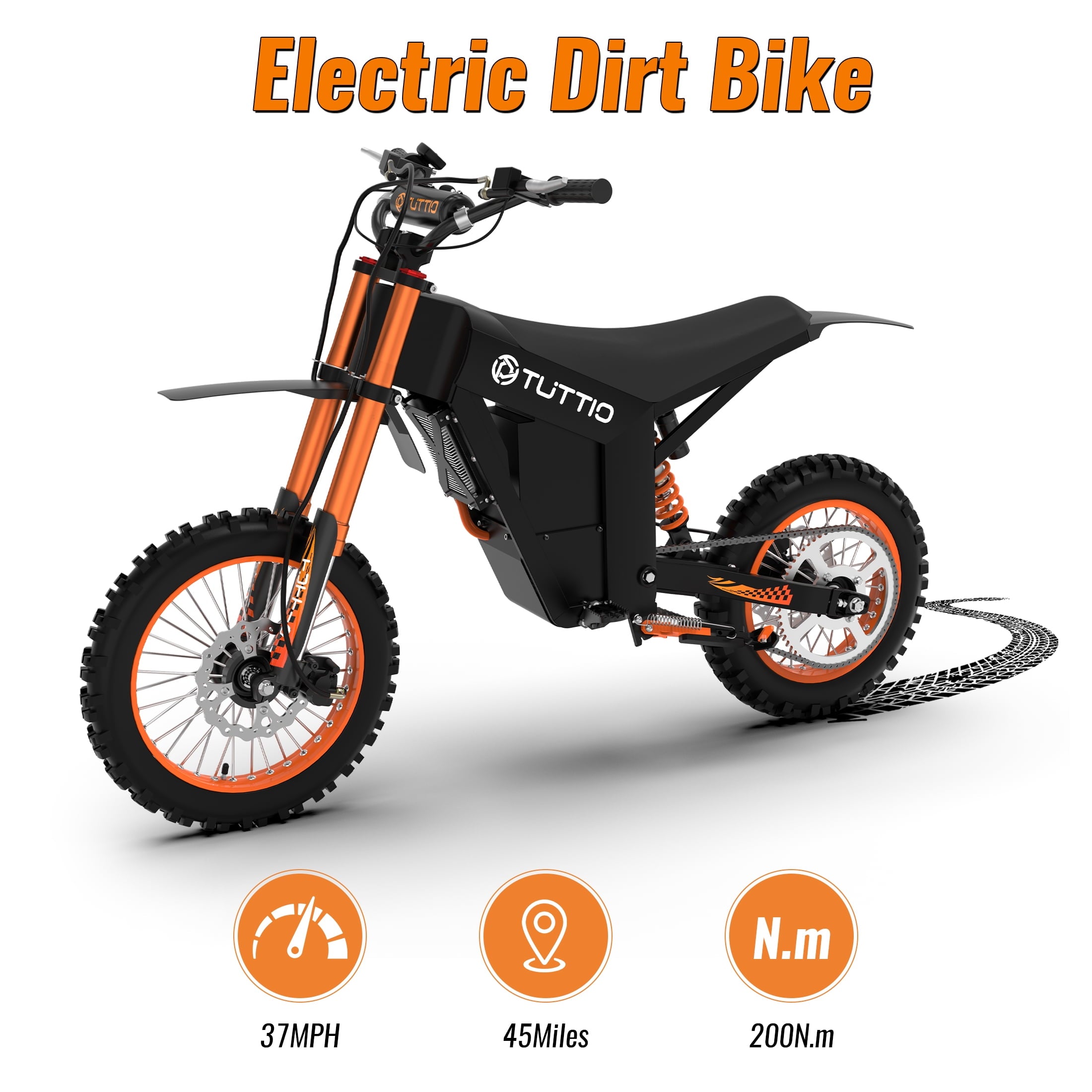 TUTTIO Soleil01 Electric Dirt Bike for Adults,200N.m High Torque, 2000W Motor, 48V 21Ah Battery, Top Speed ​​37Mph, All-terrain Electric Bicycles