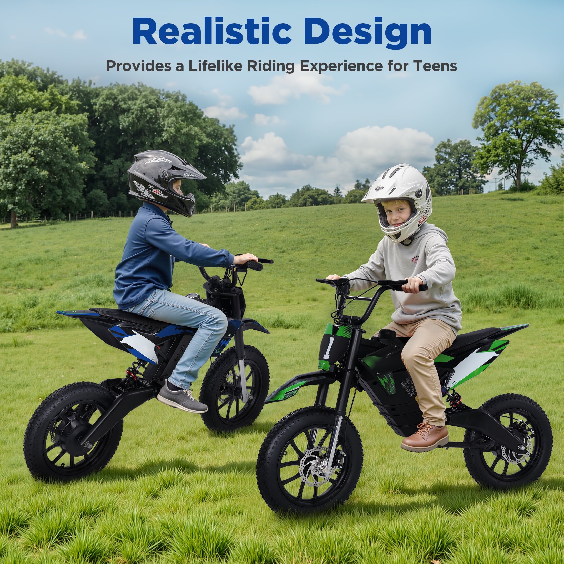 Hijoke 36V Electric Dirt Bike, 900W Electric Motorcycle for Teens, 22 MPH Speed & 16 Miles Range, 10.4Ah Battery Powered Ride on Dirt Bicycle with 16" Tire and Dual Disc Brakes, 220LBS Load, Blue