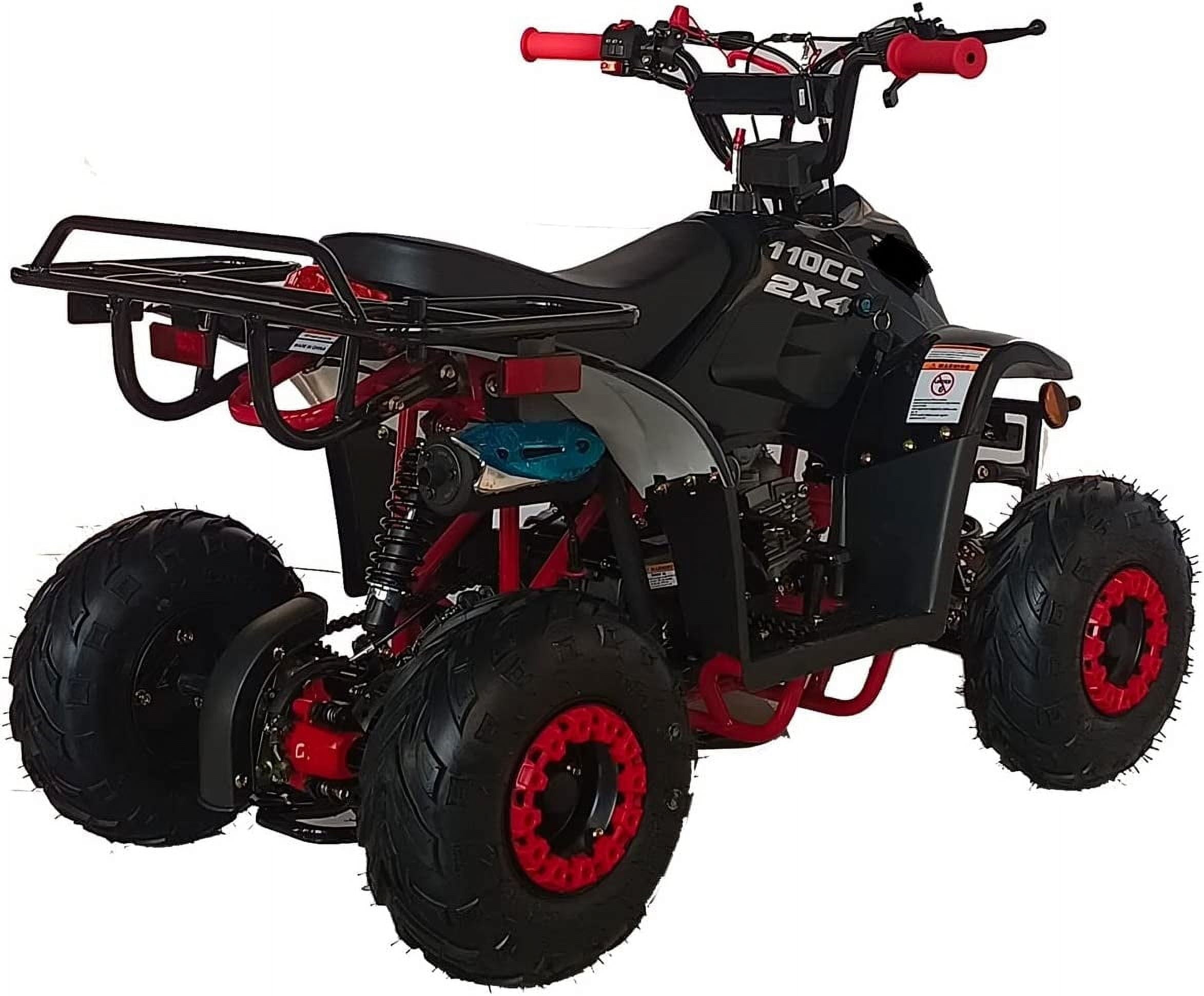 HHH Upgraded  110cc ATV Boulder Gas 110cc ATV Quads Youth ATV Quad ATVs Fully Automatic Children 4 Wheeler  ( Black color  )
