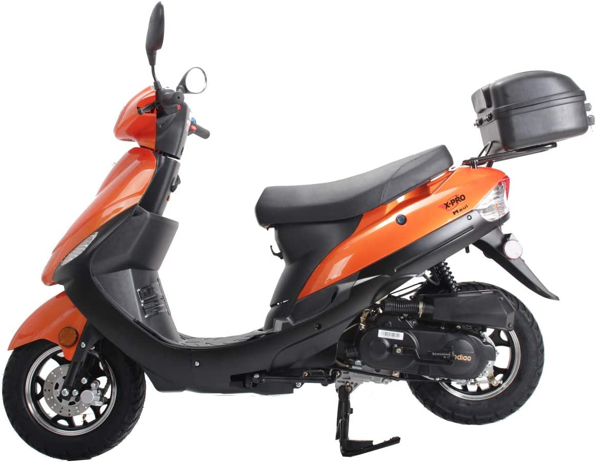 X-Pro Brand New 50cc Gas Moped Motorcycle, 10" Aluminum Wheels Electric/Kick Start! Large Headlights