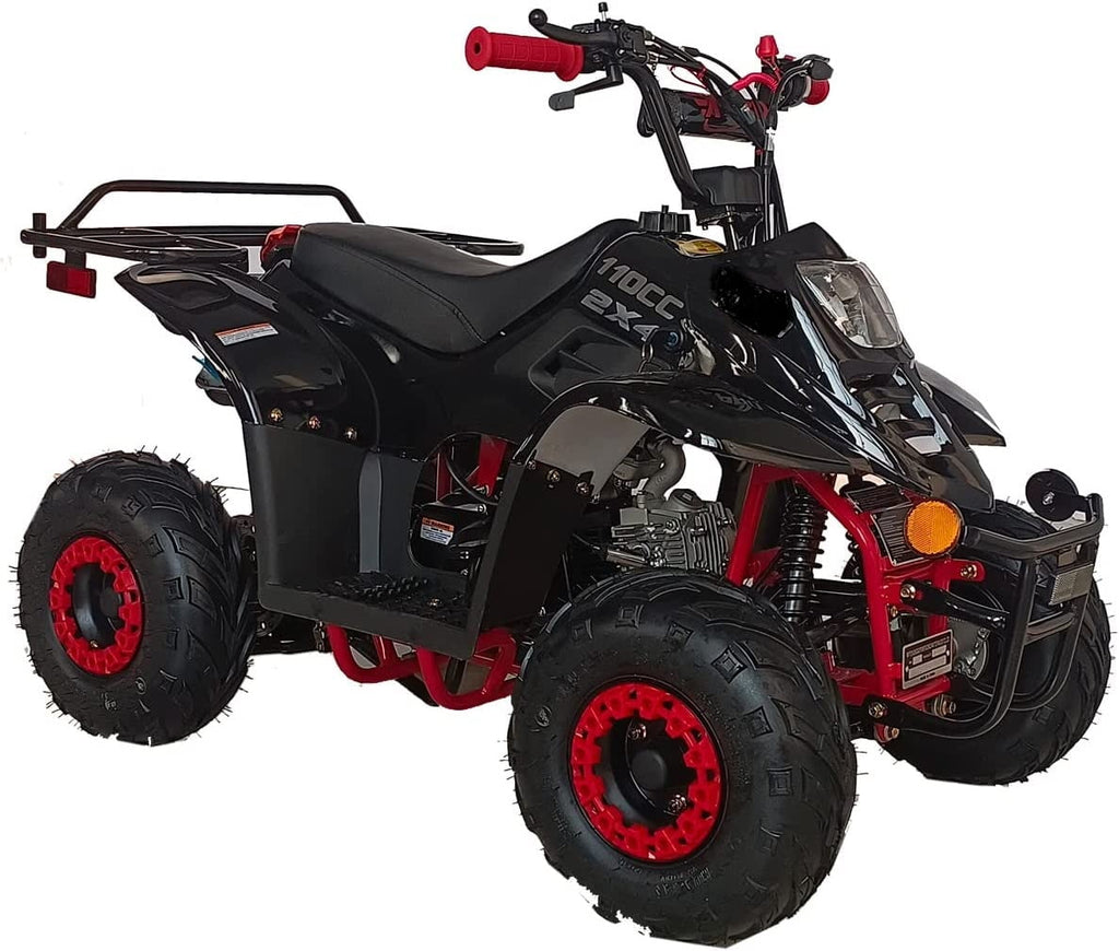 HHH Upgraded  110cc ATV Boulder Gas 110cc ATV Quads Youth ATV Quad ATVs Fully Automatic Children 4 Wheeler  ( Black color  )