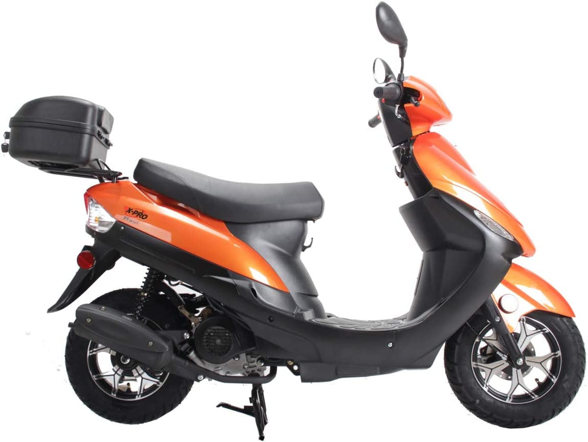 X-Pro Brand New 50cc Gas Moped Motorcycle, 10" Aluminum Wheels Electric/Kick Start! Large Headlights