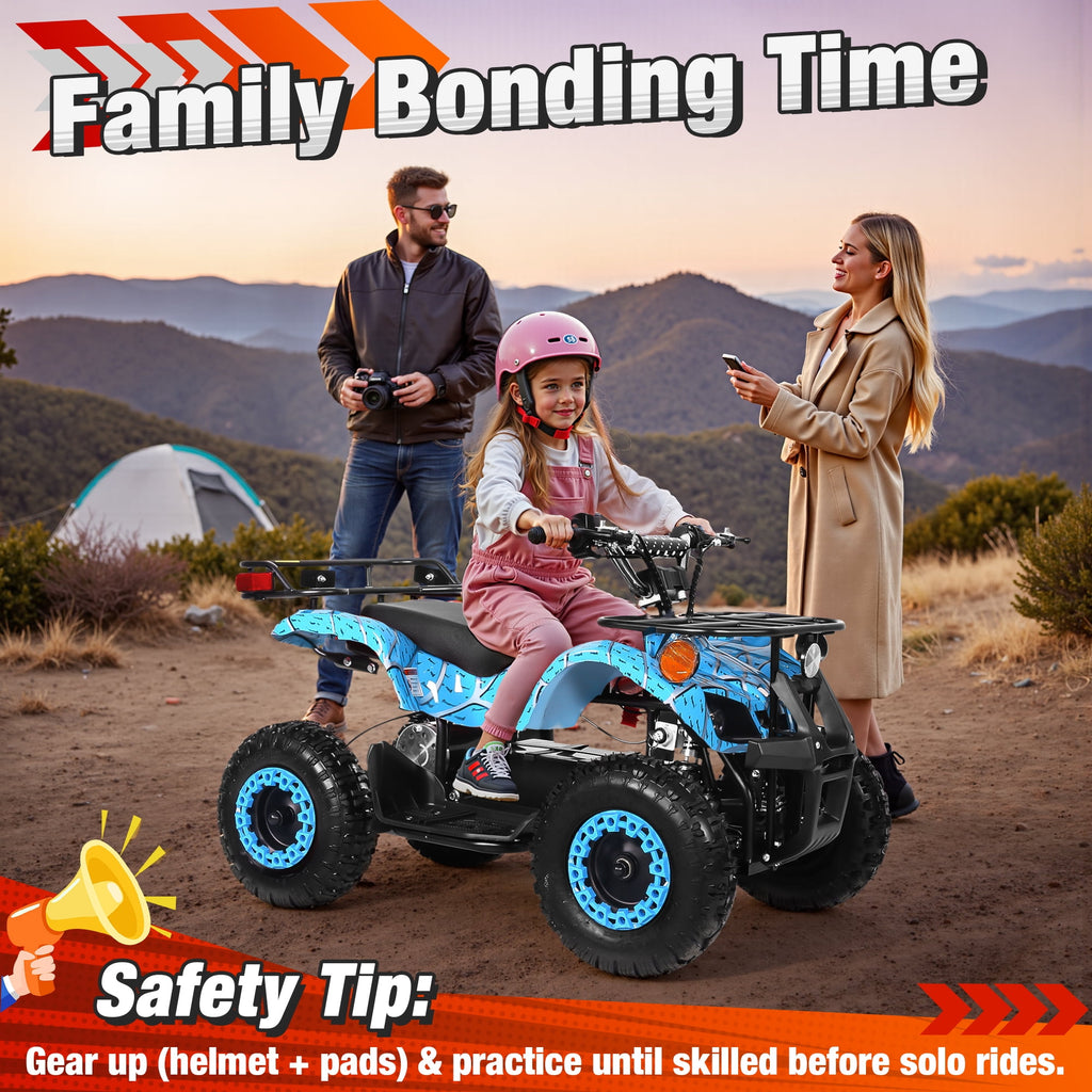 36 Volt Ride on Toys for Big Kids, Electric 4 Wheeler ATV with 500w Motor, Speed Control, Metal Frame, Suspension, Blue